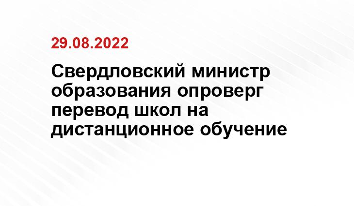 Свердловский министр образования опроверг перевод школ на дистанционное обучение